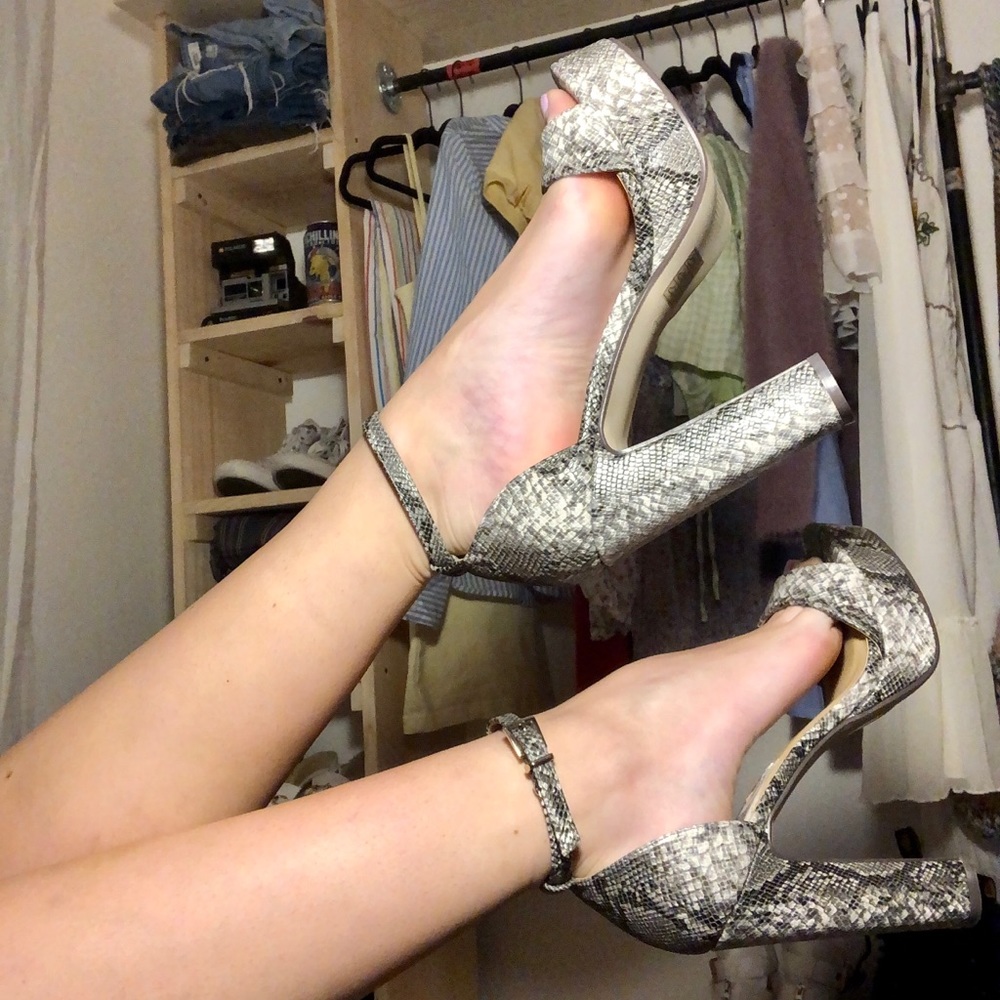 Snakeskin Platform Heels